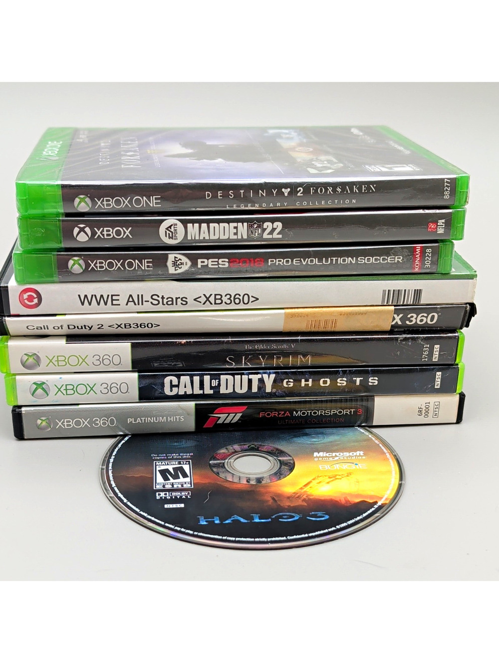 Microsoft Xbox/Xbox 360/Xbox One Lot  WWE Destiny Skyrim Forza COD Madden PES